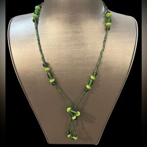 1950's Vintage Green Beaded Necklace